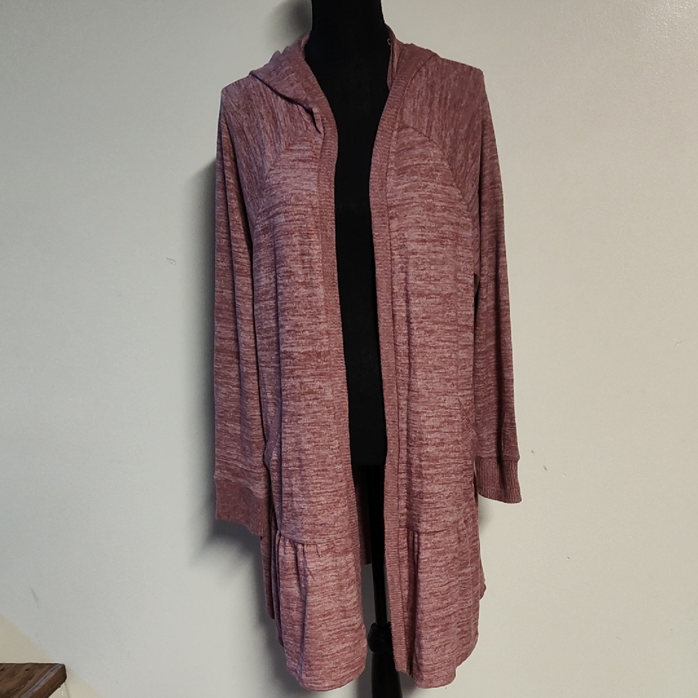 Torrid Marled Pink Hooded Cardigan